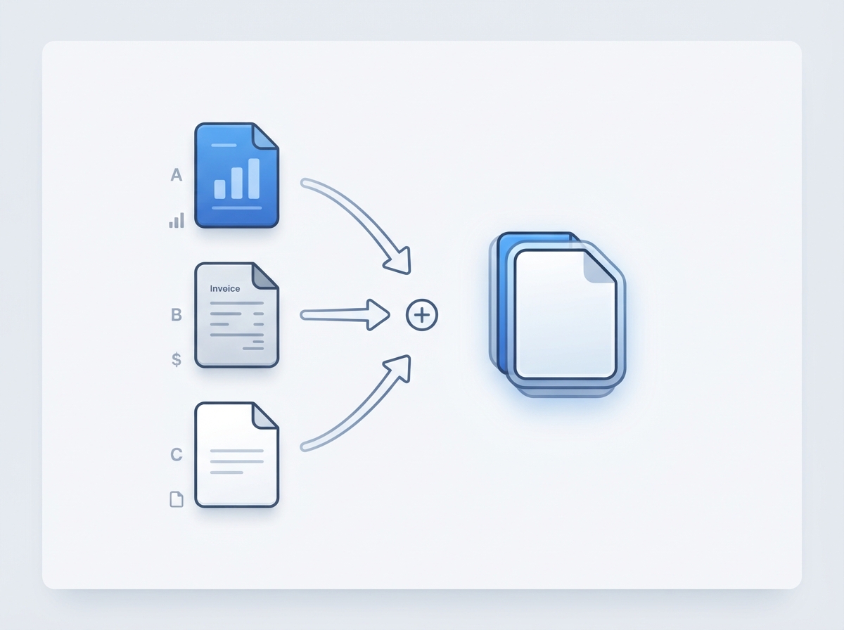 Several PDF documents combined into one file